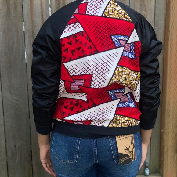 SOLDđź–¤Ankara Print Bomber Jacket - Picture 3 of 6